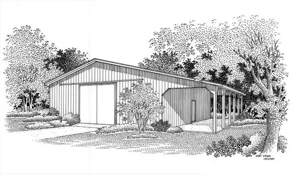 image of garage house plan 2837